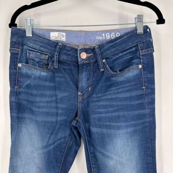 GAP Long and Lean‎ Style Size 4 Jeans medium wash whiskering Bootcut size 27 - Picture 5 of 11
